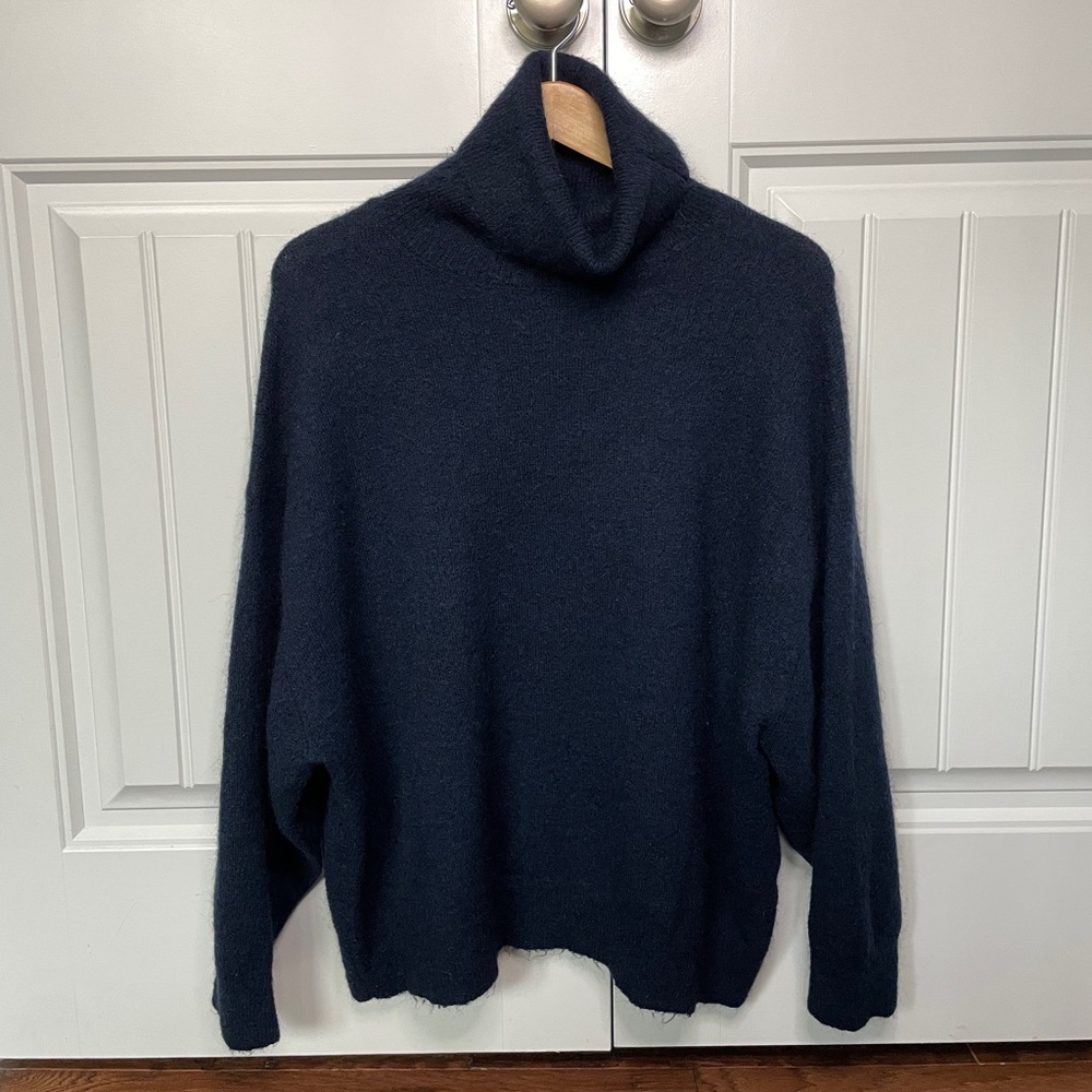 Navy Zara Turtleneck Sweater, Size Medium
